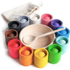 Caractéristiques du jeu Montessori PairColor boules et tasses bois