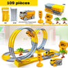 Set 109 pièces du Circuit Looping avec voitures, camions et décors - Camions de Chantier pour Enfants