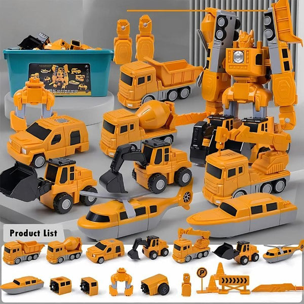 jeu construction transformable enfant véhicules chantier robot modulable complet 35 pcs