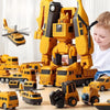 enfant jouant robot transformable chantier véhicules modulaires éducatif