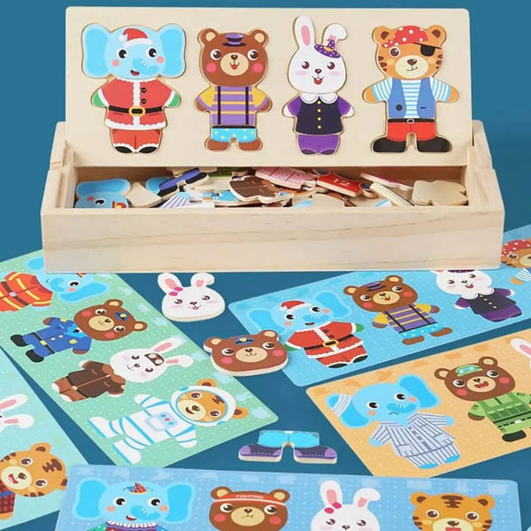 Activité WoodZoo développant logique et vocabulaire animalier