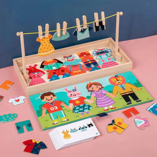 Caractéristiques du puzzle d'habillage DressPuzz Montessori