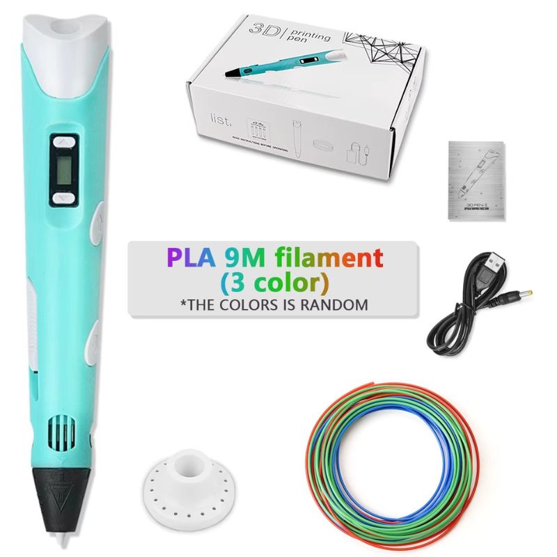 stylo 3d enfant avec accessoires filament pla câble usb et support inclus