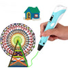 stylo 3d enfant création roue ferris et maison en filament plastique coloré