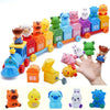 Train Montessori MatchRoll en bois naturel non toxique pour enfant