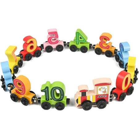 Train magnétique CountRail10 en bois sûr et naturel pour enfant