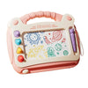 ardoise magnétique rose enfant avec dessins colorés de fusée planètes et soleil modèle DoodlePad EducaKid
