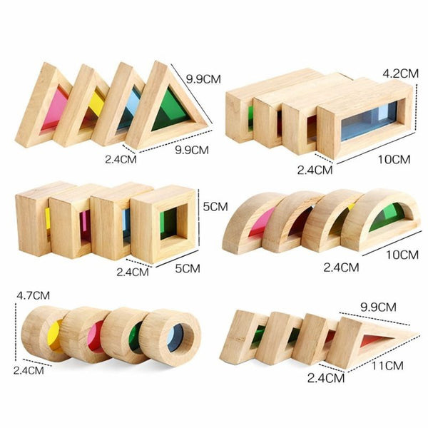 Set complet Lumiblocks 24 pièces avec blocs sensoriels variés pour construction et exploration visuelle