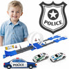 Circuit looping enfant avec double boucle et voitures police pour des courses rapides et amusantes