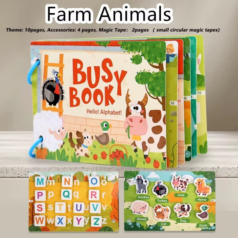 Busy Book Anglais Sensoriel Montessori Bébé | SensiBook