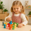 Gobelets et figurines SortyCups Montessori en bois pour tri des couleurs