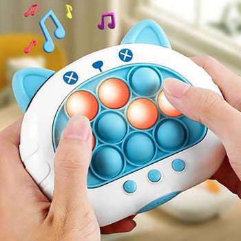 Jeu de réflexe lumineux enfant tenu en main avec boutons lumineux interactifs pour développer la rapidité et la coordination