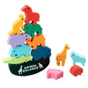 Jeu d’équilibre WobbleZoo version animaux terrestres avec figurines en bois empilées