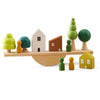 jeu d’équilibre en bois maison Montessori HouseTilt EducaKid avec toutes les pièces assemblées