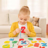 Lettres et chiffres en bois RopeLetters avec cordons colorés Montessori