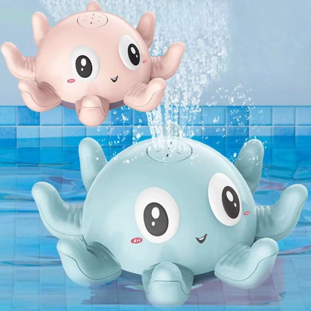 Jouets pieuvres colorés flottants avec jets d’eau pour divertir les enfants pendant le bain