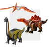 Trois figurines de dinosaures en briques : ptéranodon, brachiosaure et stégosaure - EducaKid