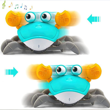 Crabe interactif pour bébé qui se déplace latéralement pour encourager le déplacement et la curiosité