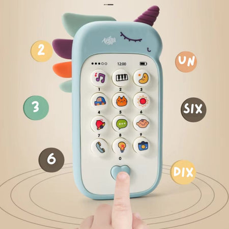 Jouet SoundiKid avec boutons éducatifs affichant chiffres et sons pour apprentissage ludique bébé
