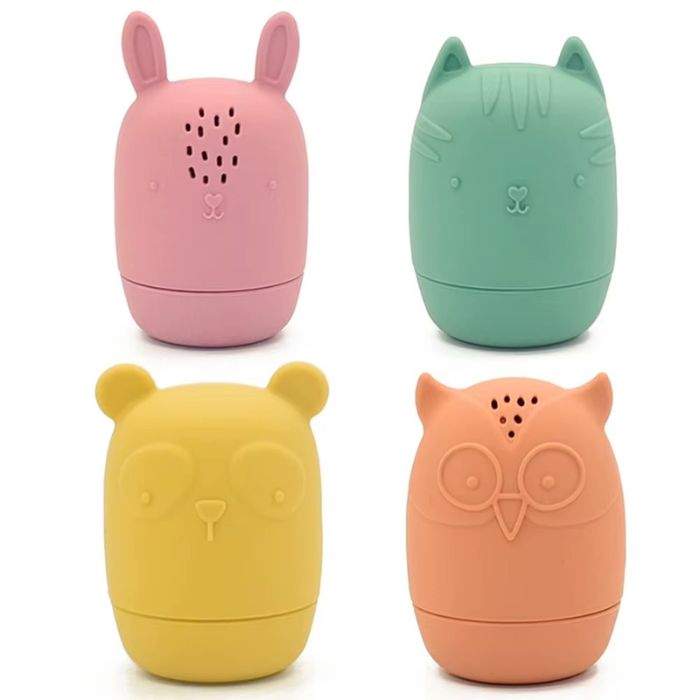 jouets de bain bébé silicone animaux colorés design doux et sécurisé