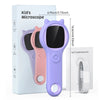 microscope enfant lcd violet avec boîte câble usb et dimensions produit