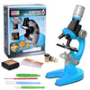 Kit microscope scientifique bleu avec sa boîte, ses flacons, lames et outils - EducaKid