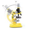 Microscope scientifique pour enfant jaune avec démonstration de la tête inclinable à 60° et 90° - EducaKid