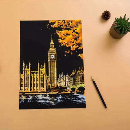 ScratchArt motifs paysages japonais à révéler par grattage
