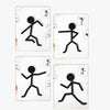 puzzle en bois Montessori avec cartes de défis montrant différentes positions du personnage