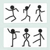 différentes positions du personnage articulé en bois Montessori présentées en grille
