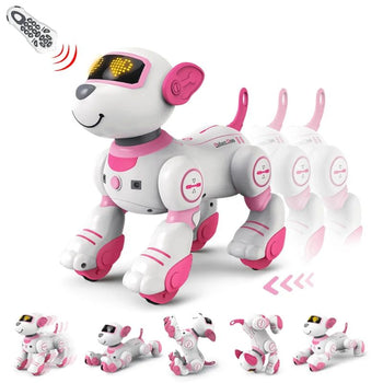 robot chien interactif enfant télécommandé réalise mouvements danse sauts et figures