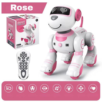 robot chien interactif enfant rose avec télécommande jouet éducatif intelligent