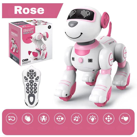 robot chien interactif enfant rose avec télécommande jouet éducatif intelligent