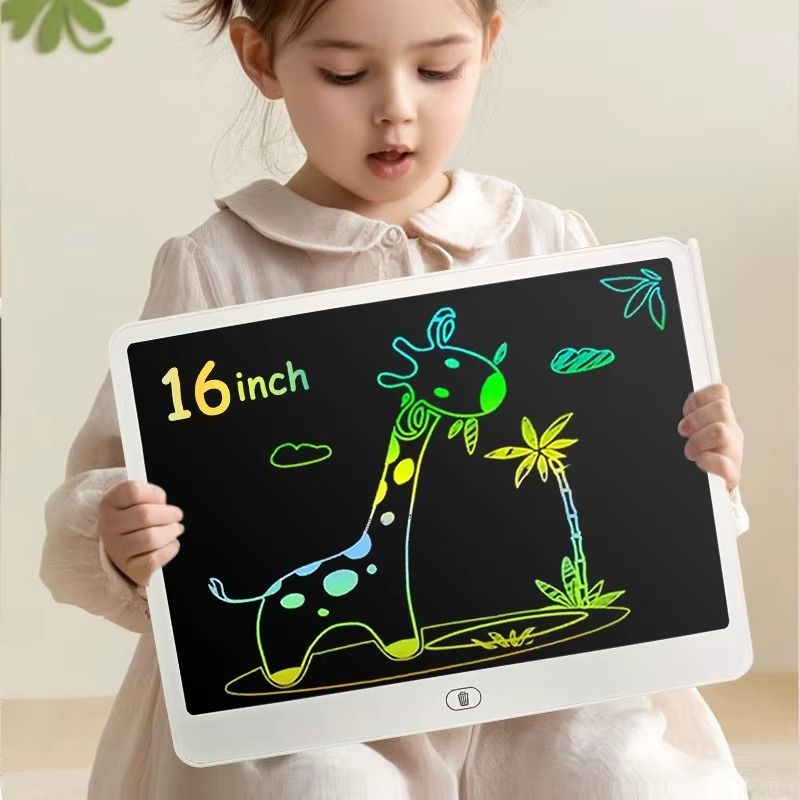 tablette écriture lcd enfant blanche 16 pouces dessin girafe écran lumineux