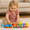 Train MatchRoll en bois Montessori avec formes colorées à encastrer